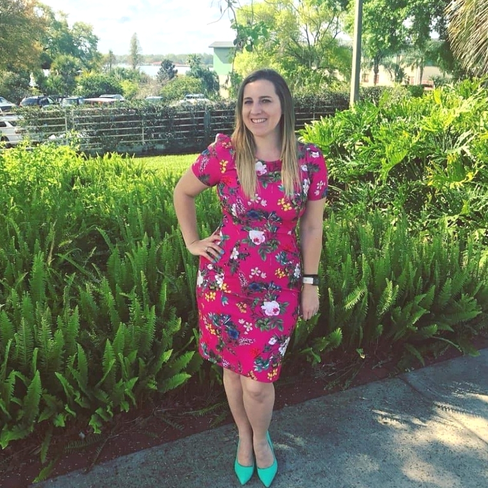 Calvin Klein Floral Fushia Sheath Midi Dress